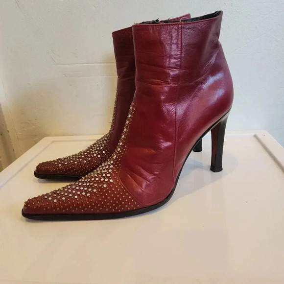 Vintage made in Italy Vaccaro boots with real rhinestones - Picture 3 of 9